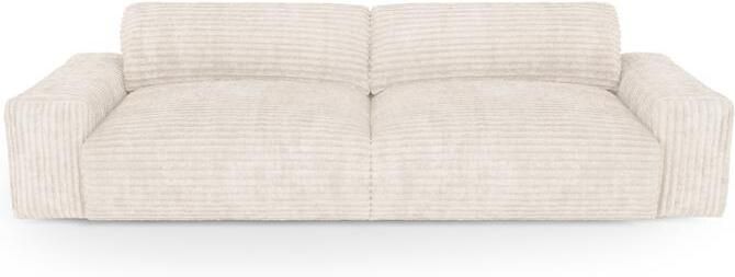 SIA Home 3-zits ribfluwelen bank XXL crème 220cm