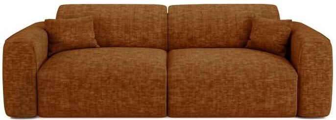 SIA Home 4-zits slaapbank in bruin structuurfluweel