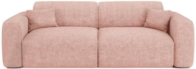 SIA Home 4-zits slaapbank in vintage roze structuurfluweel