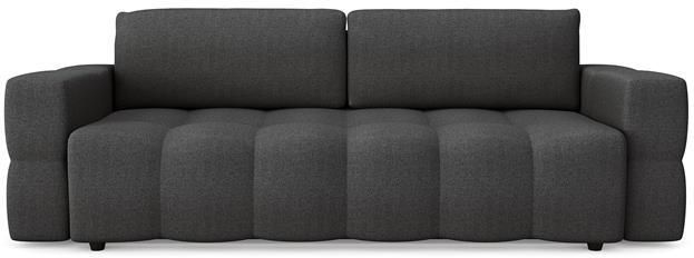 SIA Home 4-zits slaapbank in walnoot kist antracietgrijze inslagstof