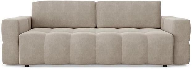 SIA Home 4-zits slaapbank kist walnoot fluweel taupe