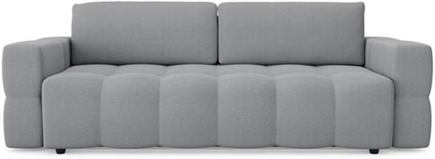 SIA Home 4-zits slaapbank met boxzitting in donkergrijze geweven stof