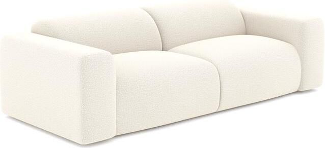 SIA Home 4-zitsbank in crème bouclette stof 240cm