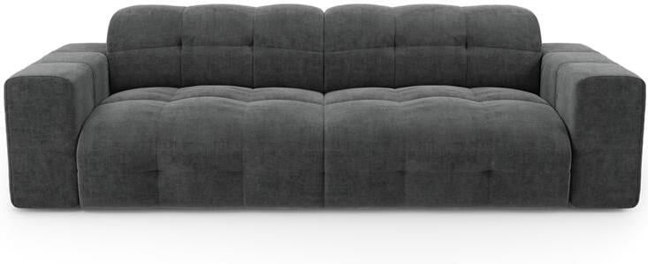 SIA Home 4-zitsbank in grafietgrijs fluweel 230cm