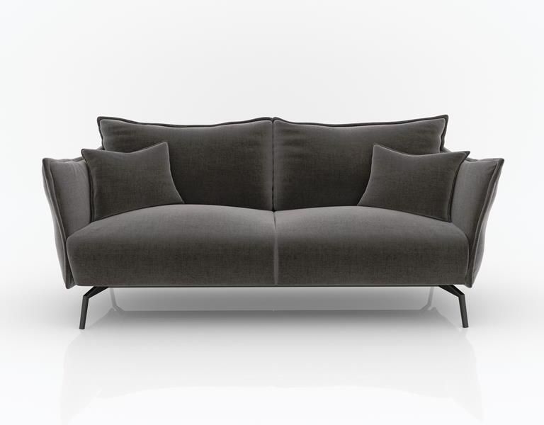 SIA Home 4-zitsbank in grafietgrijs fluweel