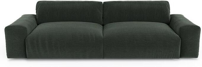 SIA Home 4-zitsbank in zacht aanvoelende geweven stof kaki groen 240cm