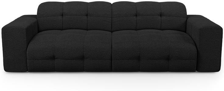 SIA Home 4-zitsbank in zwarte bouclette stof 230cm