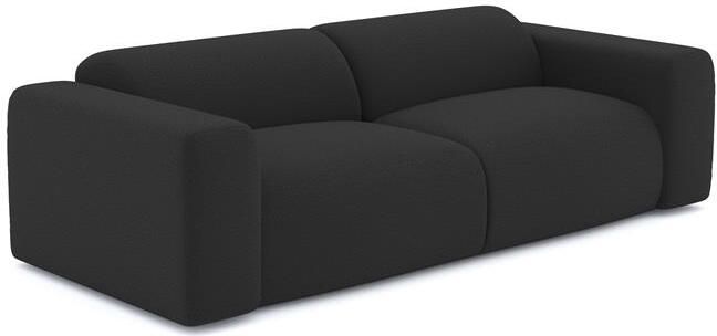 SIA Home 4-zitsbank in zwarte bouclette stof 240cm