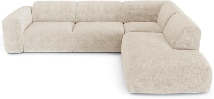 SIA Home 5-zits brede rechthoekige fluwelen bank met crèmepatroon