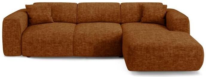 SIA Home 5-zits hoekbank in bruin structuurfluweel