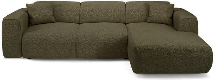SIA Home 5-zits hoekbank in olijfgroene badstof