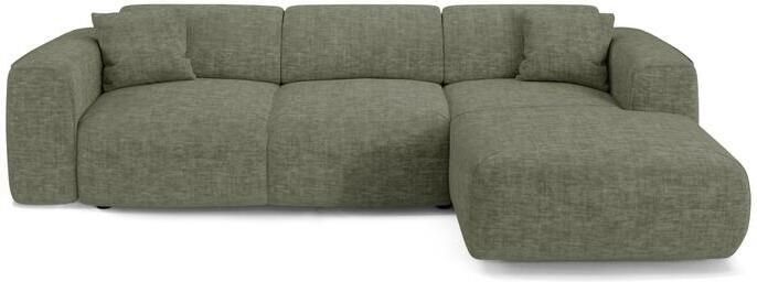 SIA Home 5-zits hoekbank in saliegroen structuurfluweel