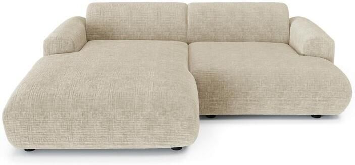 SIA Home 5-zits hoekbank links in fluweel met crèmepatroon 266cm