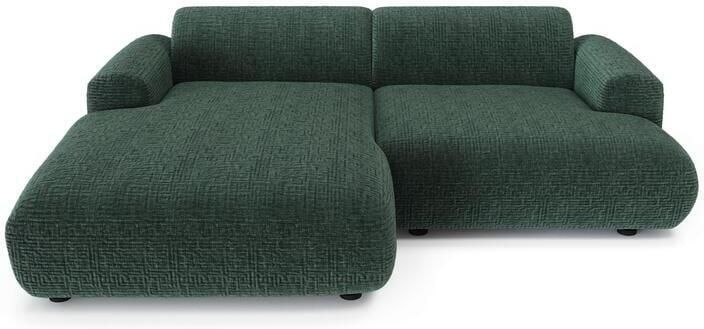 SIA Home 5-zits hoekbank links in fluweel met smaragdgroen patroon 266cm