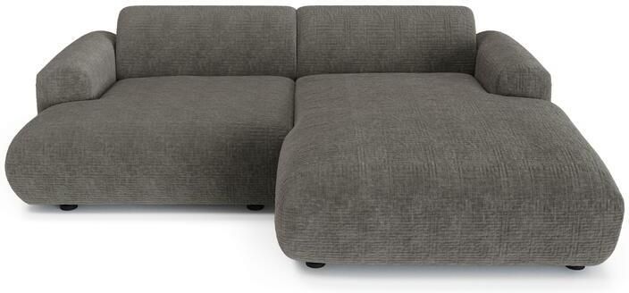 SIA Home 5-zits hoekbank rechts in grijs fluweel 266cm