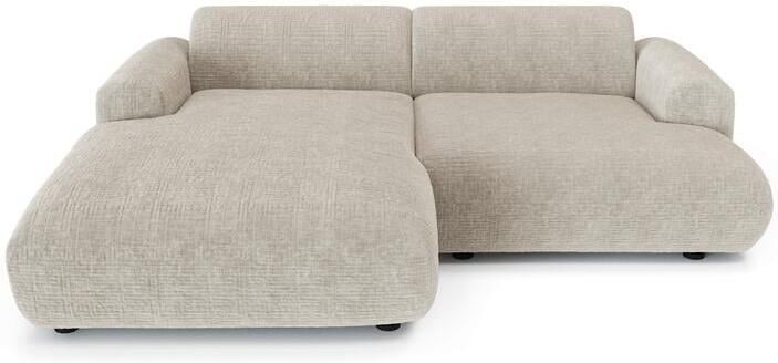 SIA Home 5-zits linker hoekbank beige fluweel met patroon 266cm