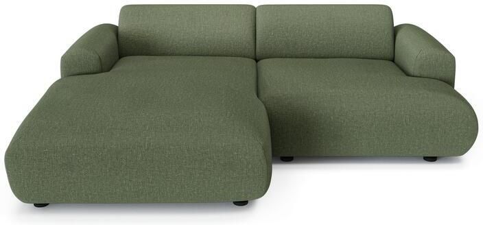 SIA Home 5-zits linker hoekbank in olijfgroene geweven stof 266cm