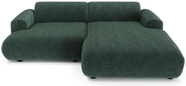 SIA Home 5-zits rechte hoekbank in smaragdgroen fluweel 266cm