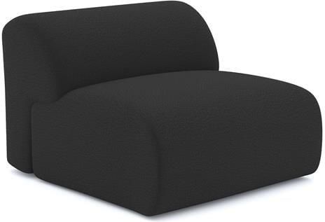 SIA Home Armloze fauteuil in zwarte bouclette stof