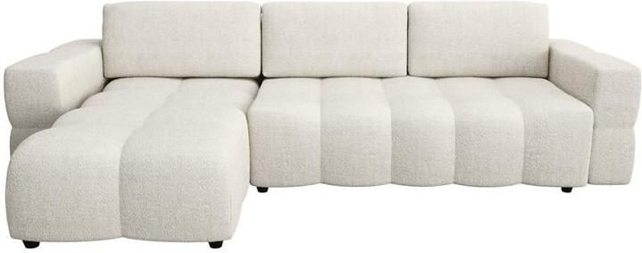 SIA Home Bank links hoek cabrio bouclette crème 286cm