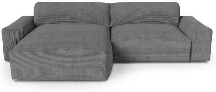 SIA Home Bank links hoek corduroy antraciet grijs 310cm