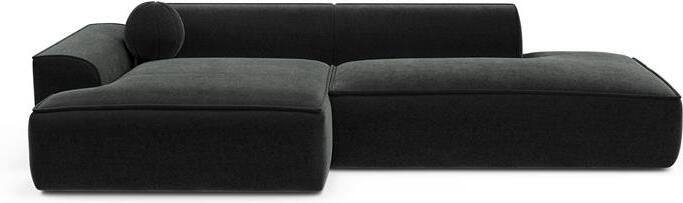 SIA Home Sofa links hoek fluweel donker antraciet 260cm