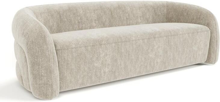SIA Home Beige fluwelen 3-zitsbank