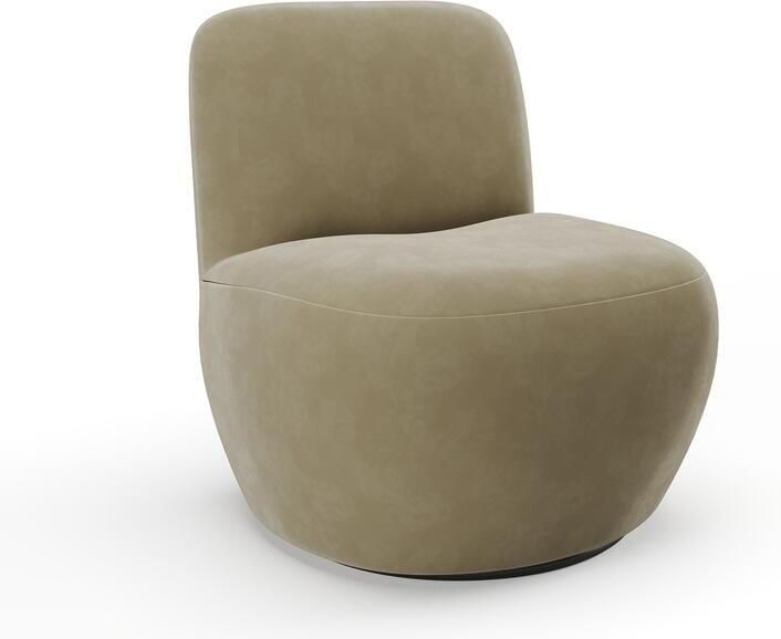 SIA Home Beige fluwelen stoffen draaifauteuil