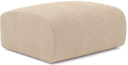 SIA Home Beige ribfluwelen poef