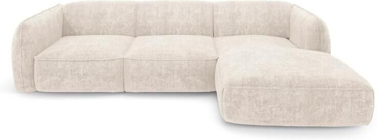 SIA Home Creme geweven fluwelen rechter hoekbank