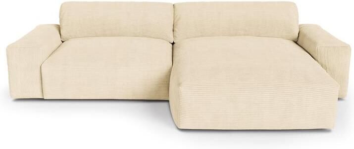 SIA Home Crème ribfluweel rechter hoekbank 310cm