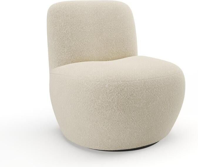SIA Home Draaibare fauteuil in beige bouclette stof