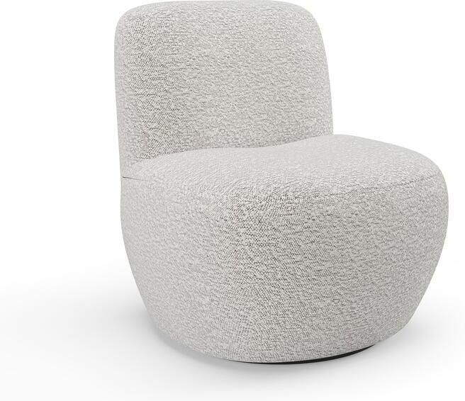 SIA Home Draaibare fauteuil in lichtgrijze bouclette stof