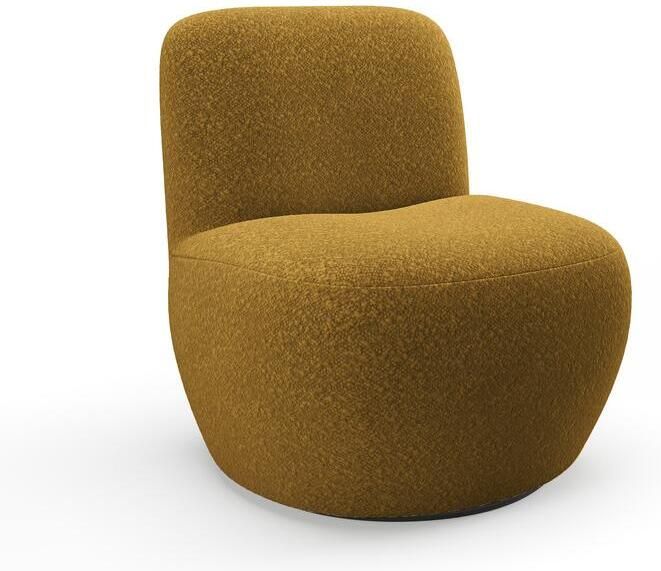 SIA Home Draaibare fauteuil in mosterd bouclette stof