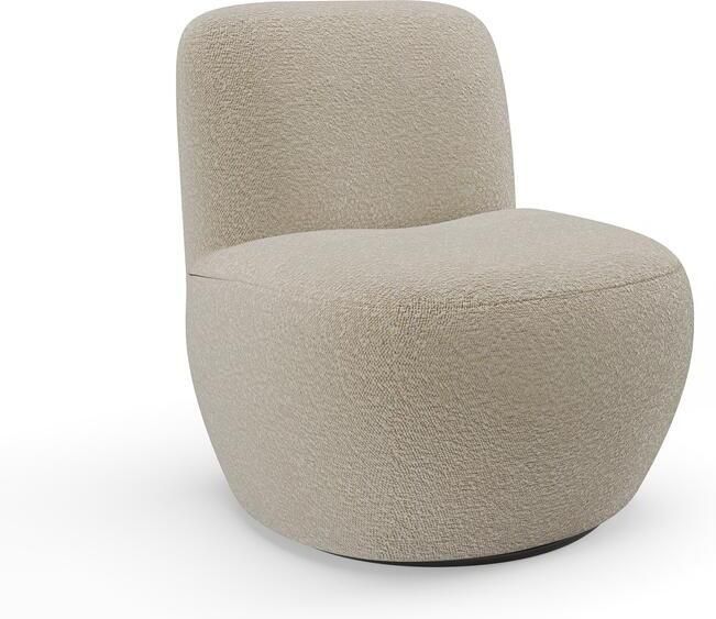 SIA Home Draaibare fauteuil in taupe bouclette stof