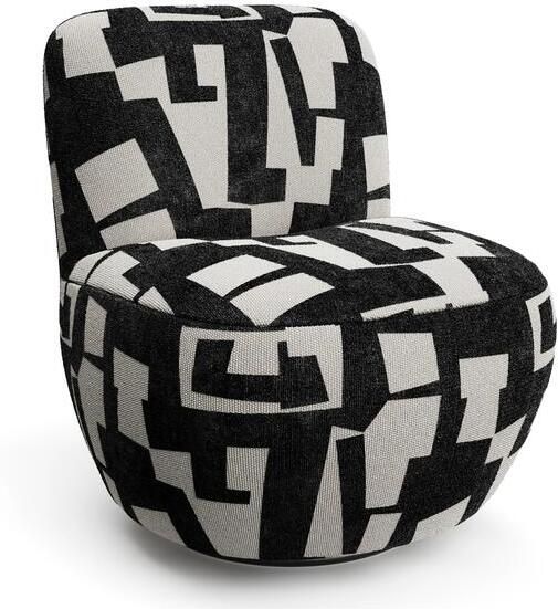 SIA Home Draaifauteuil in structuurstof met donker antraciet patroon