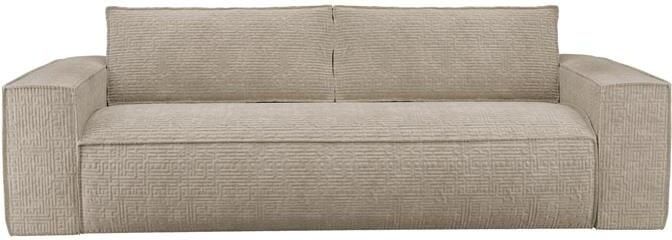 SIA Home Express slaapbank dunlopillo beige gedessineerd fluweel 160cm