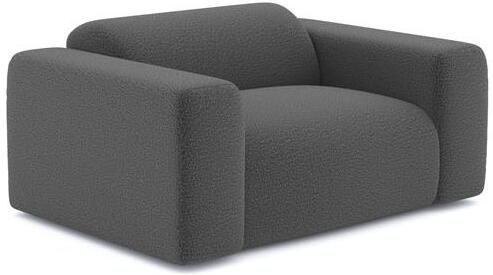 SIA Home Fauteuil in grafietgrijze bouclette stof
