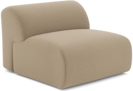 SIA Home Fauteuil zonder armleuningen in taupe bouclette stof