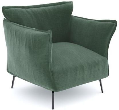 SIA Home Fluwelen fauteuil met smaragdgroen patroon