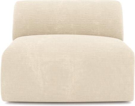 SIA Home Fluwelen fauteuil zonder armleuningen crèmekleurig patroon