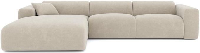 SIA Home Fluwelen linkerhoekbank met beige patroon