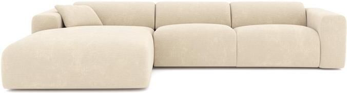 SIA Home Fluwelen linkerhoekbank met crèmepatroon