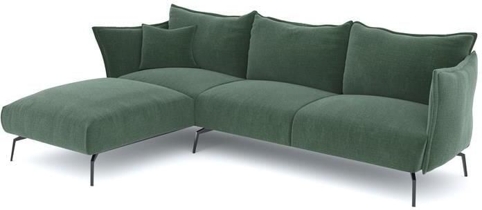 SIA Home Fluwelen linkerhoekbank met smaragdgroen patroon
