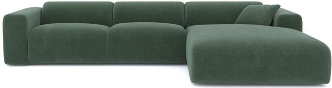 SIA Home Grote rechthoekige bank van fluweel met smaragdgroen patroon