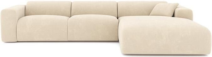 SIA Home Grote rechthoekige fluwelen bank met crèmepatroon