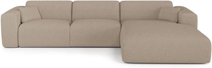 SIA Home Hoekbank dunlopillo 5 zits bouclette taupe