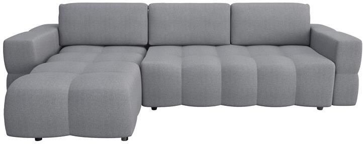 SIA Home Hoekbank links in grijze weefstof 286cm