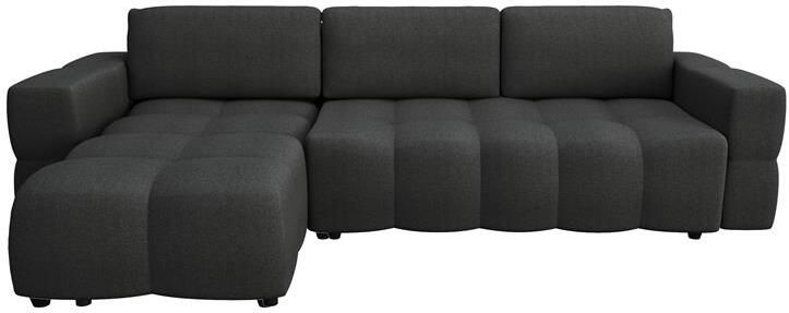 SIA Home Hoekbank links in grijze weefstof 286cm