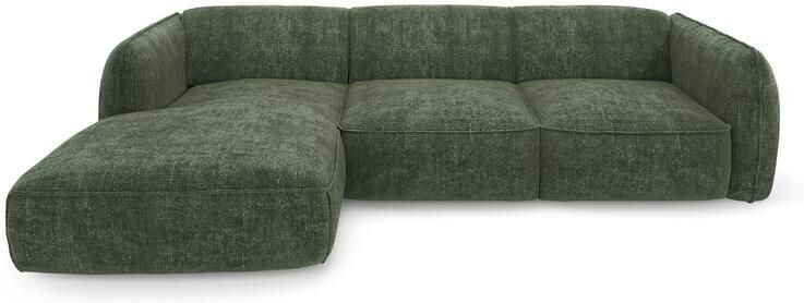 SIA Home Hoekbank links in olijfgroen geweven fluweel